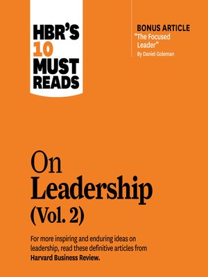 cover image of HBR's 10 Must Reads on Leadership, Volume 2